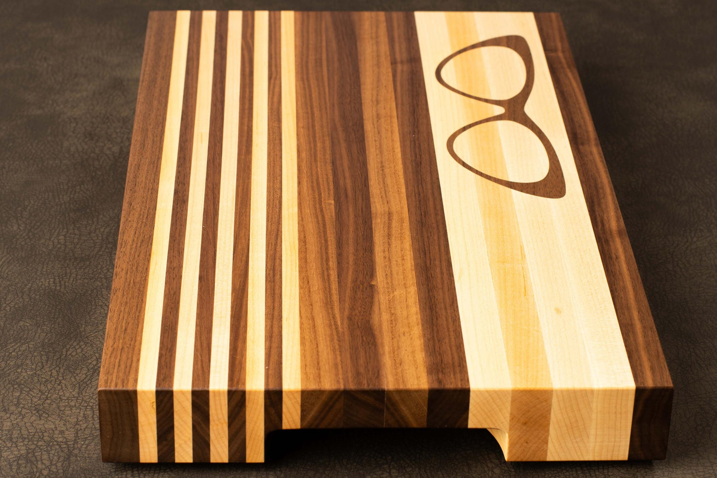 Cat-Eye Glasses Inlay Cutting Board Mid-Century Modern Walnut Maple Medium