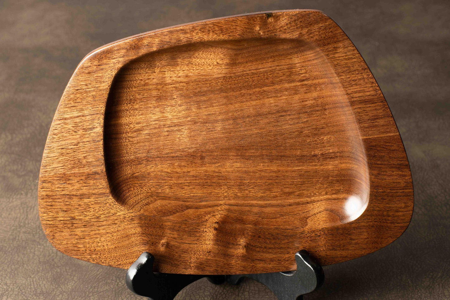 Mid-Century Modern Medium Walnut Catchall Tray Valet Jewelry Dish