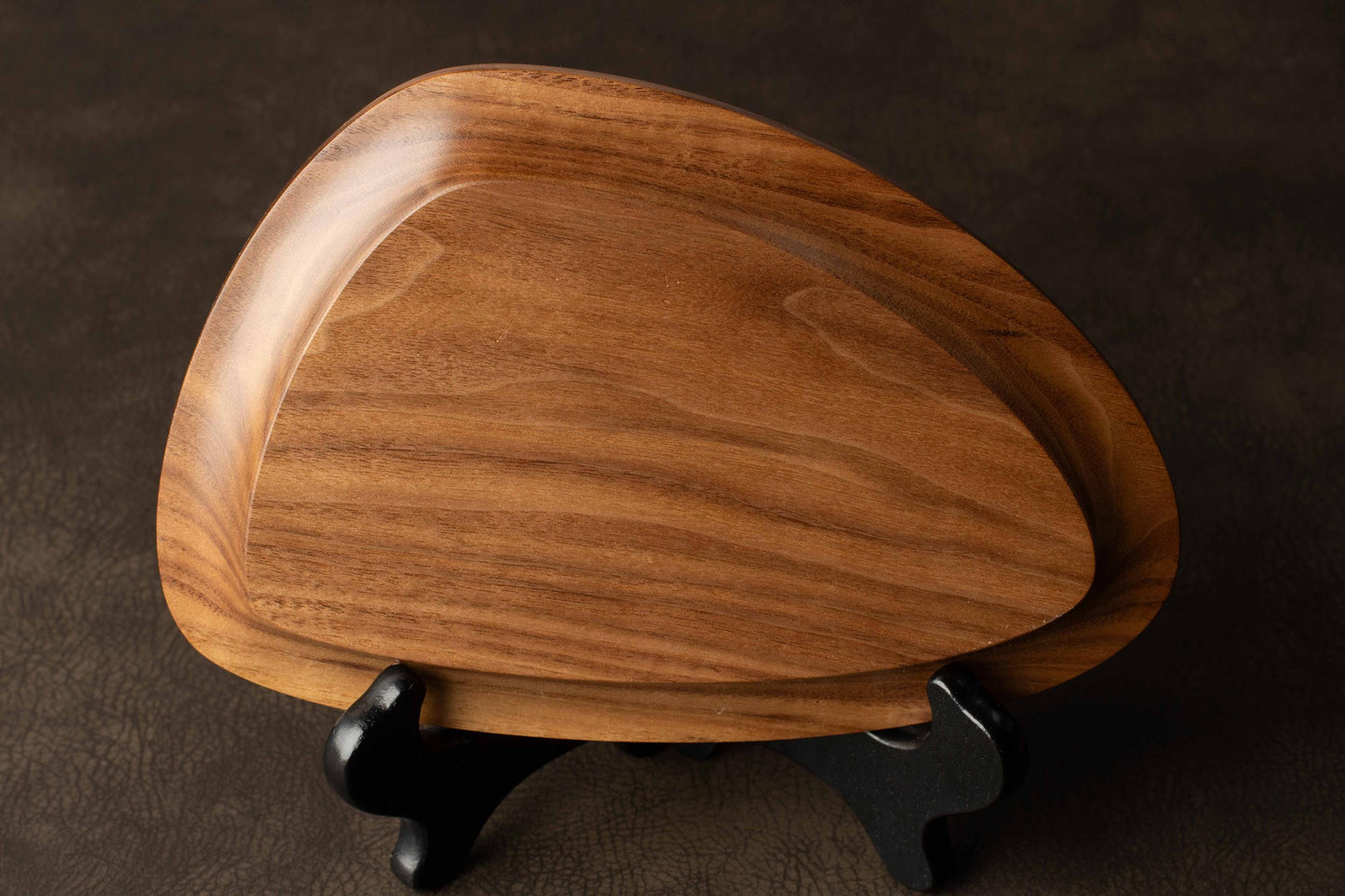 Mid-Century Modern Small Walnut Catchall Tray Valet Jewelry Dish