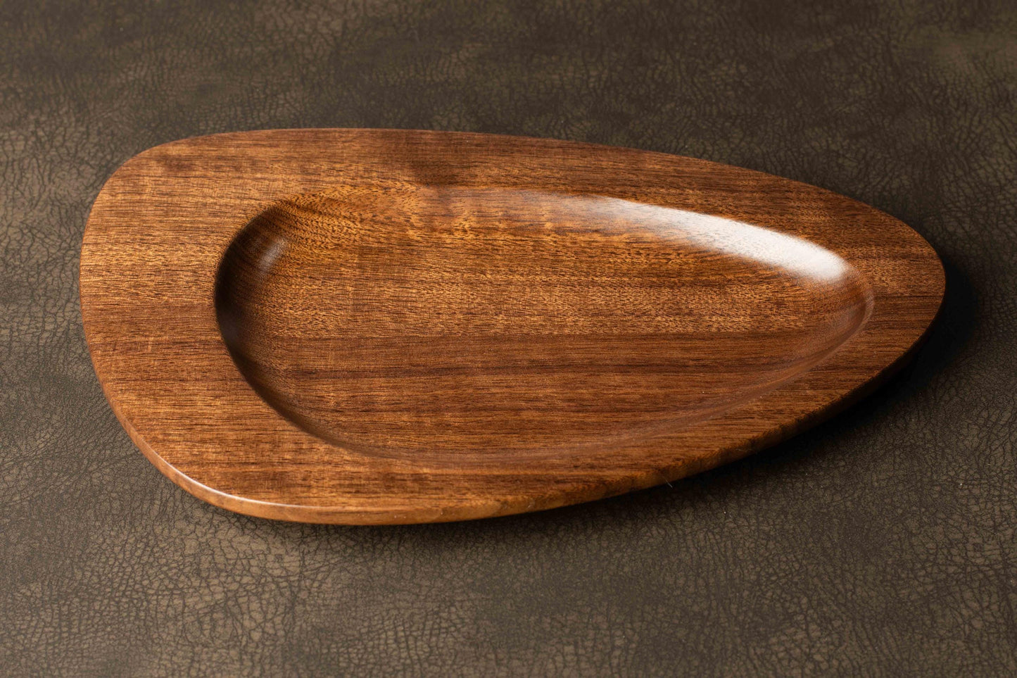 Mid-Century Modern Large Walnut Tray Dish