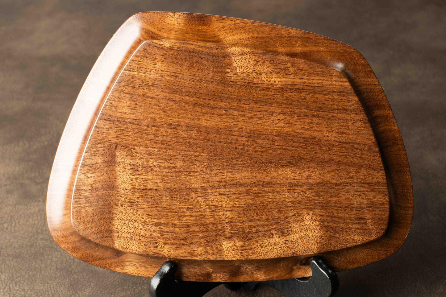Mid-Century Modern Medium Walnut Catchall Tray Valet Jewelry Dish