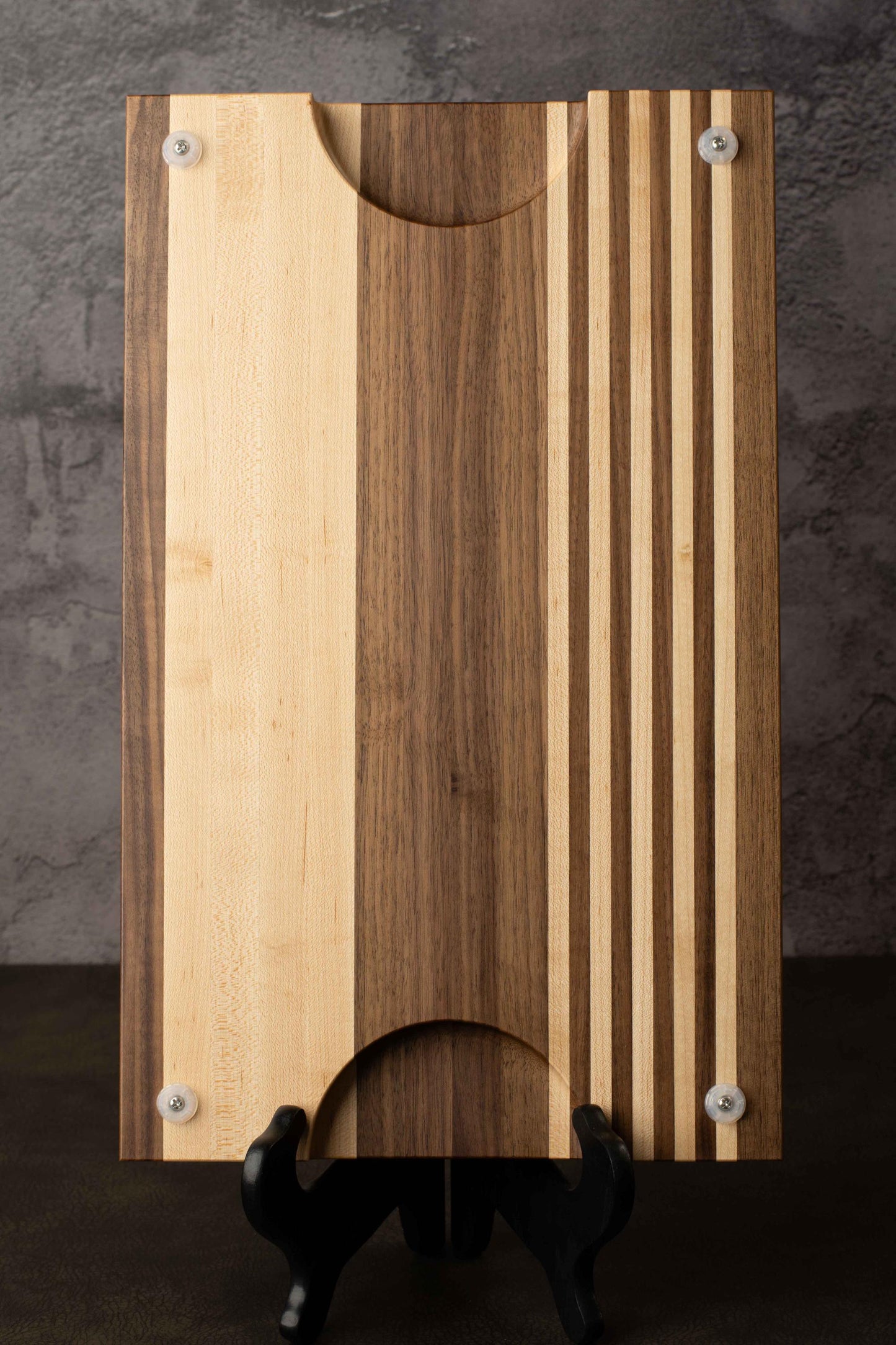 Mid-Century Abstract Inlay Cutting Board Walnut Maple Medium