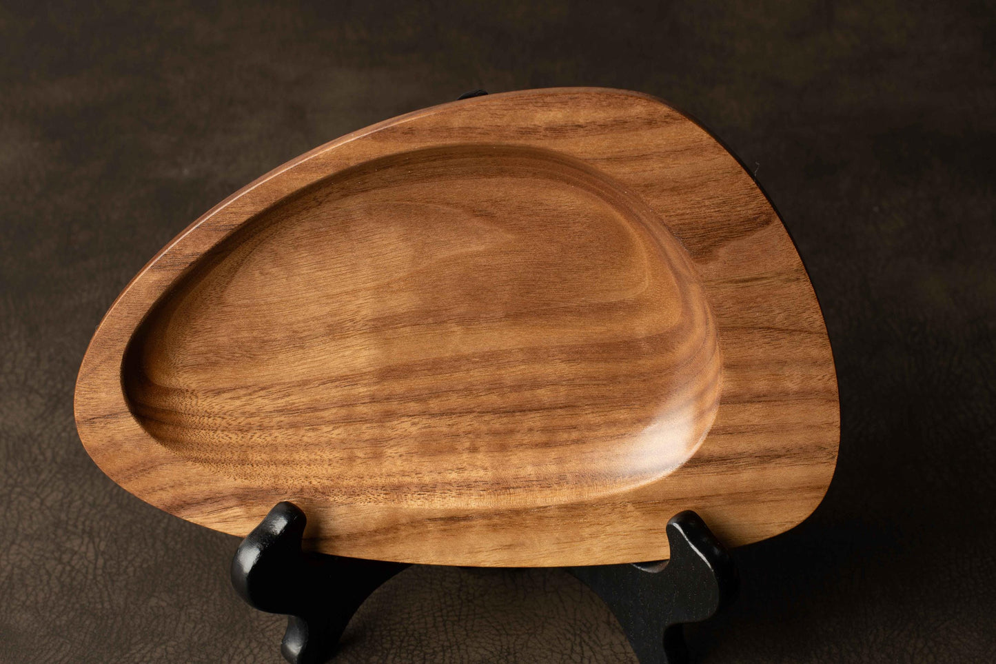 Mid-Century Modern Small Walnut Catchall Tray Valet Jewelry Dish