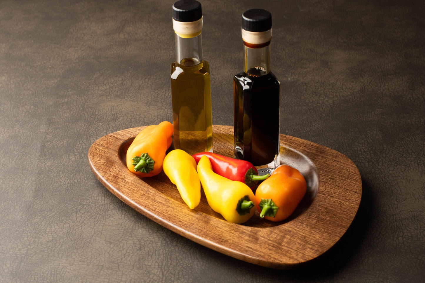 Mid-Century Modern Large Walnut Tray Dish