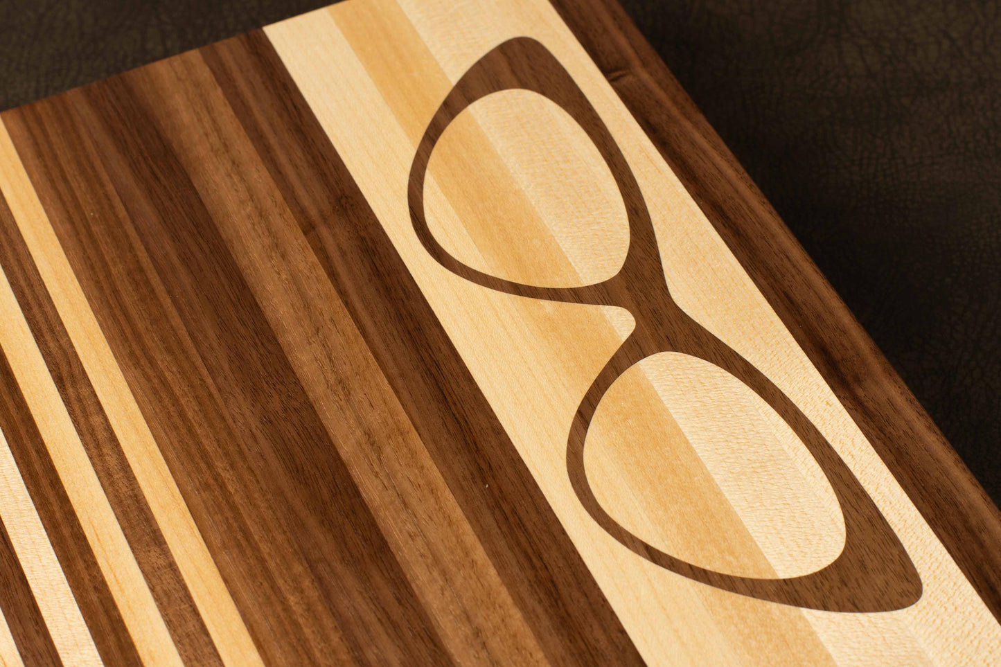 Cat-Eye Glasses Inlay Cutting Board Mid-Century Modern Walnut Maple Medium