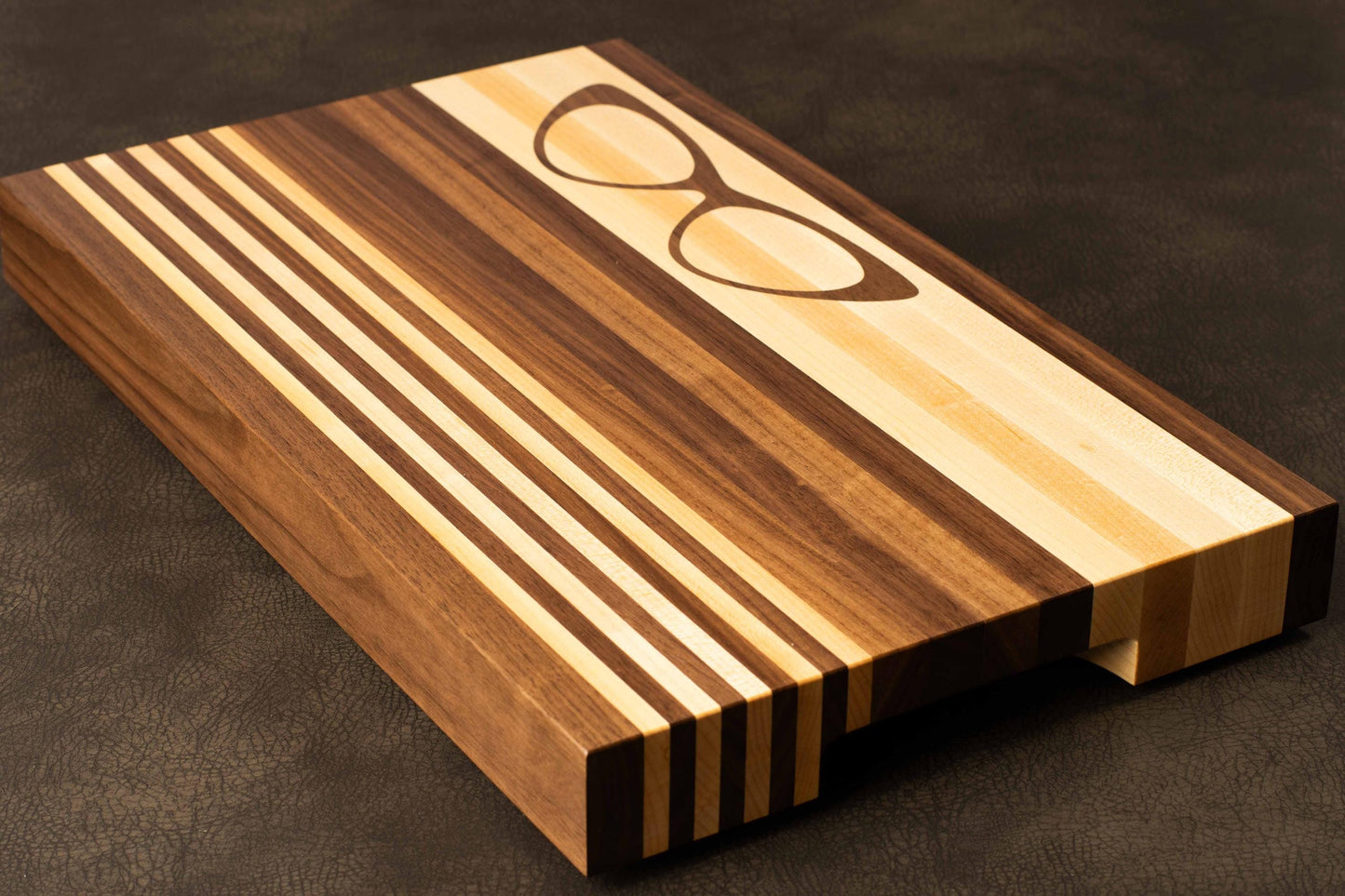 Cat-Eye Glasses Inlay Cutting Board Mid-Century Modern Walnut Maple Medium